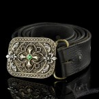 Серебряная пряжка байкерская  Medieval cross 