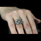 Срібний чоловічий перстень "Dragon Clows"