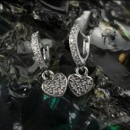 Серебряные серьги в форме сердца "Heart" 