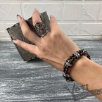 Жіночий срібний браслет з гранатом Fleur de Lis 