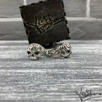 Чоловічий срібний перстень з черепом Fiery skull