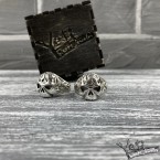 Чоловічий срібний перстень з черепом Fiery skull