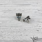 Серебряные женский серьги пусеты Santa Muerte