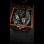 Серебряные женский серьги пусеты Santa Muerte