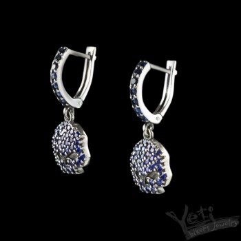 Серьги из серебра с черепами "Сrystal"