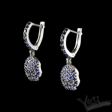 Серьги из серебра с черепами "Сrystal"