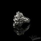 Срібне жіноче кільце череп "Root skull"