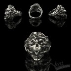 Срібне жіноче кільце череп "Root skull"