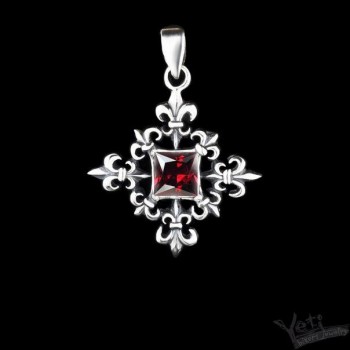 Кулон женский из серебра "Fleur" с камнем  