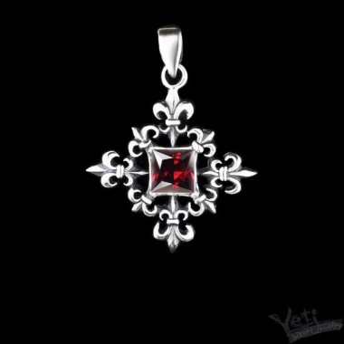 Кулон женский из серебра "Fleur" с камнем  