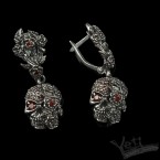 Серьги из серебра Фрида с накладкой