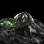 Срібний перстень з черепом "Ghost" без каменів 