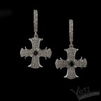 Серебряные серьги байкерские Queen of the Crusaders
