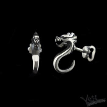 Срібні пусети гвоздики дракон "Dragon"