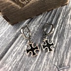 Срібні сережки мальтійський хрест Maltese cross