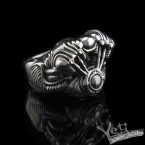 Перстень зі срібла чоловічий мото V-Twin