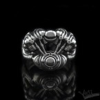Перстень зі срібла чоловічий мото V-Twin