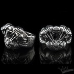 Перстень зі срібла чоловічий мото V-Twin