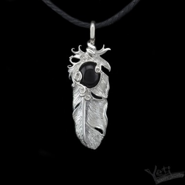 Женский серебряный кулон перо "Angel Feather"