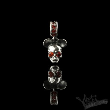Срібна намистина череп "Mickey"