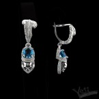 Серёжки из серебра с черепами Atropos blue
