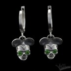 Серебряные серьги с черепом  "Mickey" 