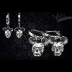 Серебряные серьги с черепом  "Mickey" 