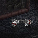 Серебряные серьги с черепом  "Mickey" 