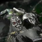 Срібні сережки з черепом Head Hunter