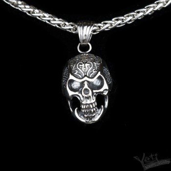 Серебряный  байкерский кулон "Skull" 1121945185