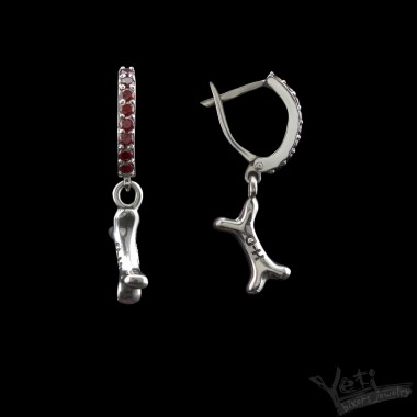 Серебряные серьги кости "Bones"