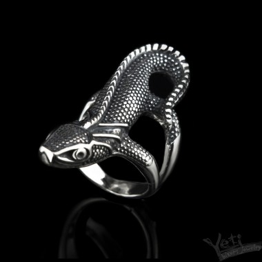Срібний перстень зі змією "Salamandra"