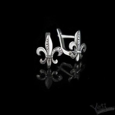 Серебряные серьги  "Fleur de Lis" 