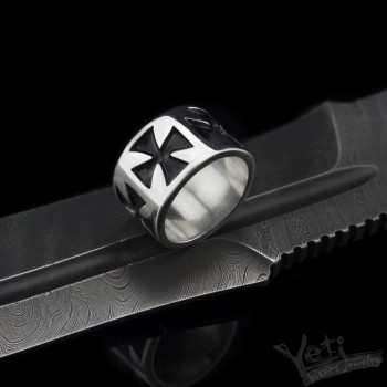 Кільце чоловіче зі срібла мальтійський хрест "Maltese cross" 2