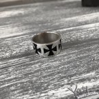 Кільце чоловічеа зі срібла мальтійський хрест Maltese cross 2