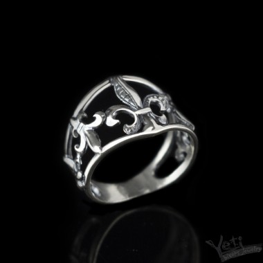 Срібне жіноче кільце флер де лис "Fleur de Lis"