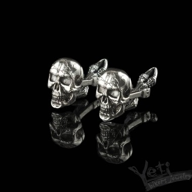 Серебряные запонки cufflinks "Chucky"