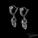Серебряные сережки Аtropos purple