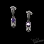 Серебряные сережки Аtropos purple