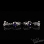 Серебряные сережки Аtropos purple