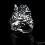 Перстень зі срібла вовк Angry Wolf
