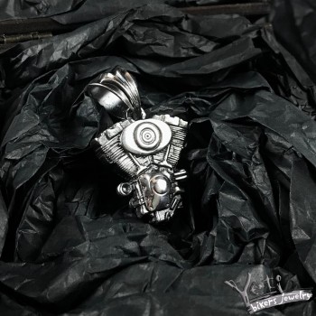 Серебряный мужской кулон для байкера  "V-twin" 1099123025