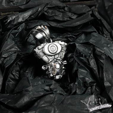 Серебряный мужской кулон для байкера  "V-twin" 1099123025