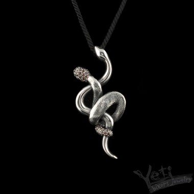 Серебряный женский кулон "Snakes"