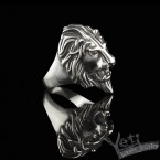 Чоловічий срібний байкерський перстень лев Gnarling Lion