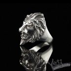 Чоловічий срібний байкерський перстень лев Gnarling Lion