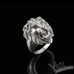 Чоловічий срібний байкерський перстень лев Gnarling Lion