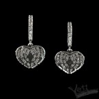 Серебряные серьги сердце Hearts
