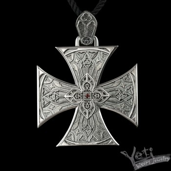 Байкерский серебряный кулон "Cross Pattee"