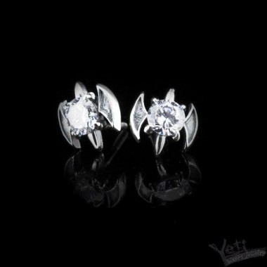 Серебряные пусеты гвоздики "Bat"